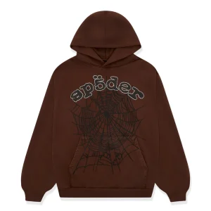 SP5DER OG WEB HOODIE BROWN