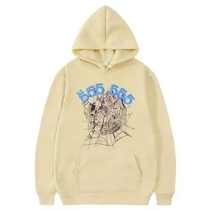 Sp5der 555555 Angel Number Khaki Hoodie