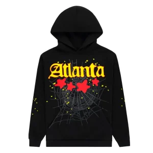 Sp5der Atlanta Star-Print Hoodie Black