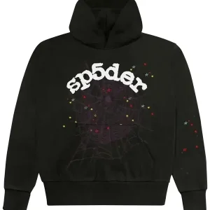 Sp5der Logo Hoodie Sweatshirt Black