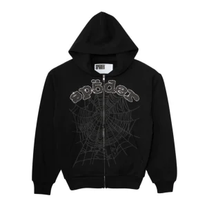 Sp5der OG Web V2 Rhinestone Zip-Up Hoodie