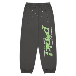 Sp5der Star Logo Sweatpants Charcoal Green
