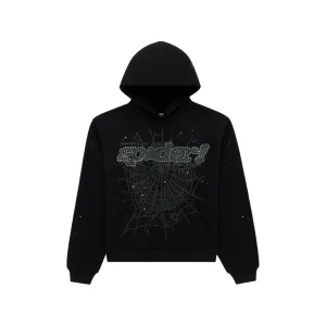 Sp5der Rhinestone Punk V2 Hoodie Black